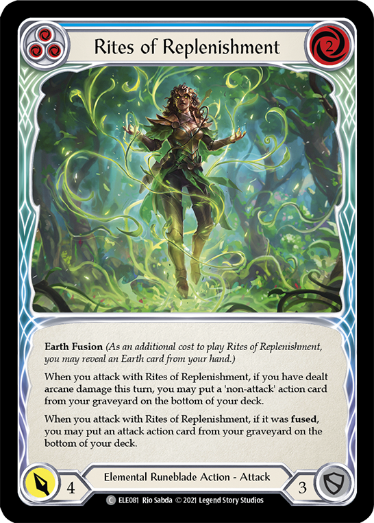 Rites of Replenishment (Blue) [ELE081] Unlimited Edition Rainbow Foil, Tales of Aria, Common, ELE081