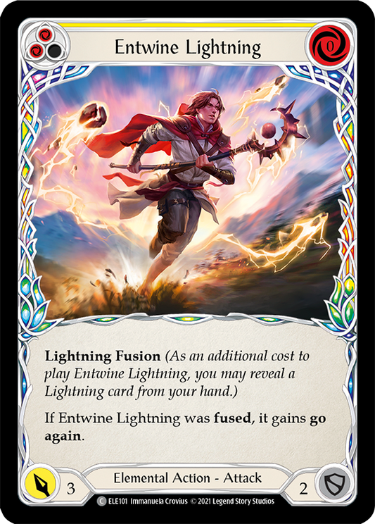 Entwine Lightning (Yellow) [ELE101] Unlimited Edition Rainbow Foil, Tales of Aria, Common, ELE101