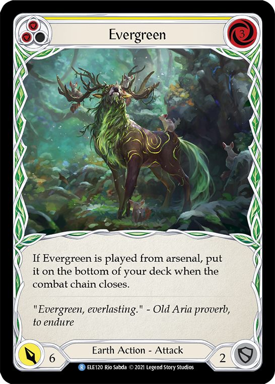 Evergreen (Yellow) [ELE120] Unlimited Edition Rainbow Foil, Tales of Aria, Rare, ELE120