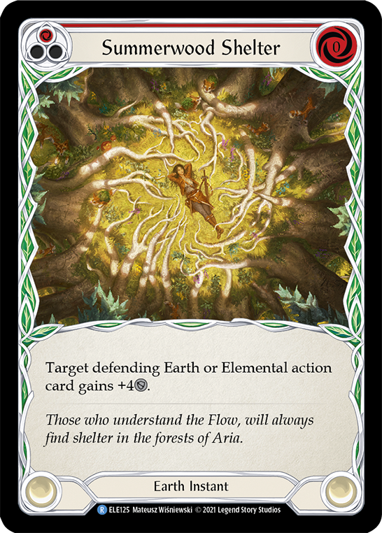 Summerwood Shelter (Red) [ELE125] Unlimited Edition Rainbow Foil, Tales of Aria, Rare, ELE125