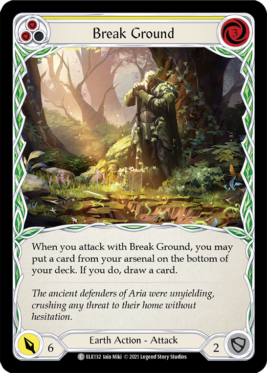 Break Ground (Yellow) [ELE132] Unlimited Edition Rainbow Foil, Tales of Aria, Common, ELE132