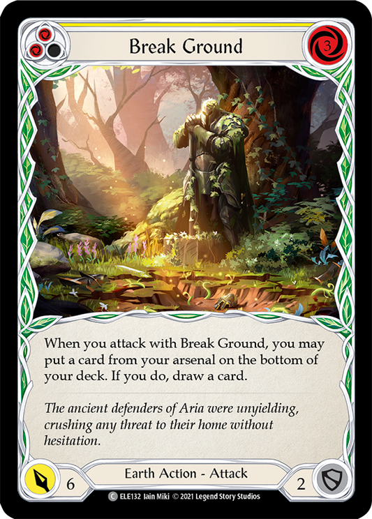 Break Ground (Yellow) [ELE132] Unlimited Edition Rainbow Foil, Tales of Aria, Common, ELE132