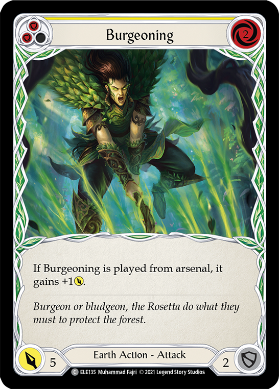 Burgeoning (Yellow) [ELE135] Unlimited Edition Rainbow Foil, Tales of Aria, Common, ELE135