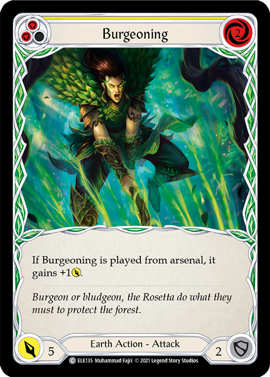 Burgeoning (Yellow) [ELE135] Unlimited Edition Rainbow Foil, Tales of Aria, Common, ELE135