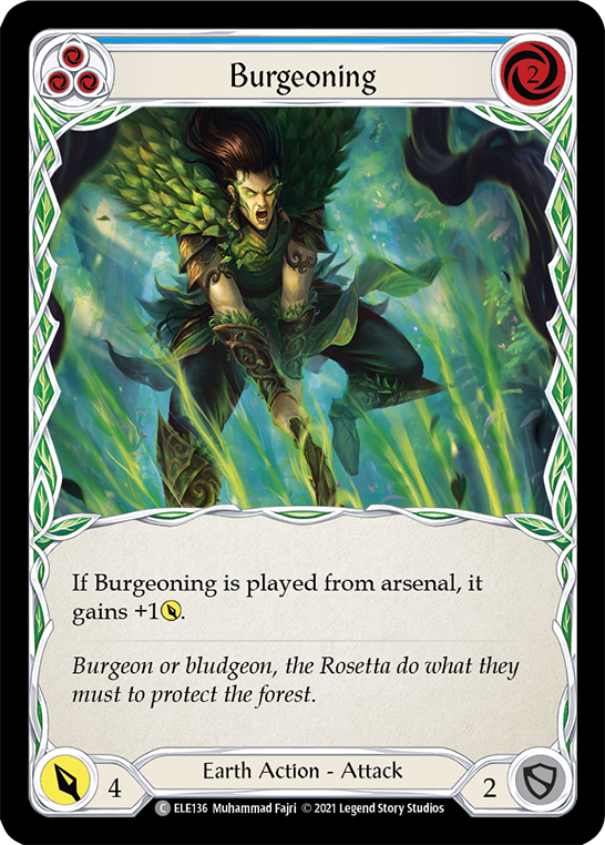 Burgeoning (Blue) [ELE136] Unlimited Edition Rainbow Foil, Tales of Aria, Common, ELE136