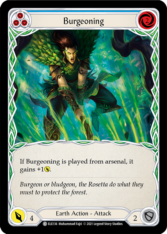 Burgeoning (Blue) [ELE136] Unlimited Edition Rainbow Foil, Tales of Aria, Common, ELE136