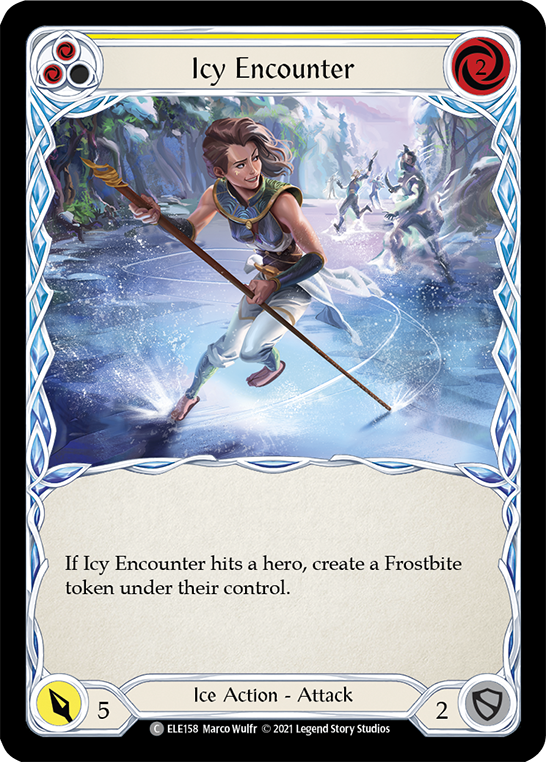 Icy Encounter (Yellow) [ELE158] Unlimited Edition Rainbow Foil, Tales of Aria, Common, ELE158