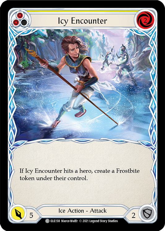 Icy Encounter (Yellow) [ELE158] Unlimited Edition Rainbow Foil, Tales of Aria, Common, ELE158