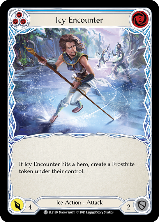 Icy Encounter (Blue) [ELE159] Unlimited Edition Rainbow Foil, Tales of Aria, Common, ELE159