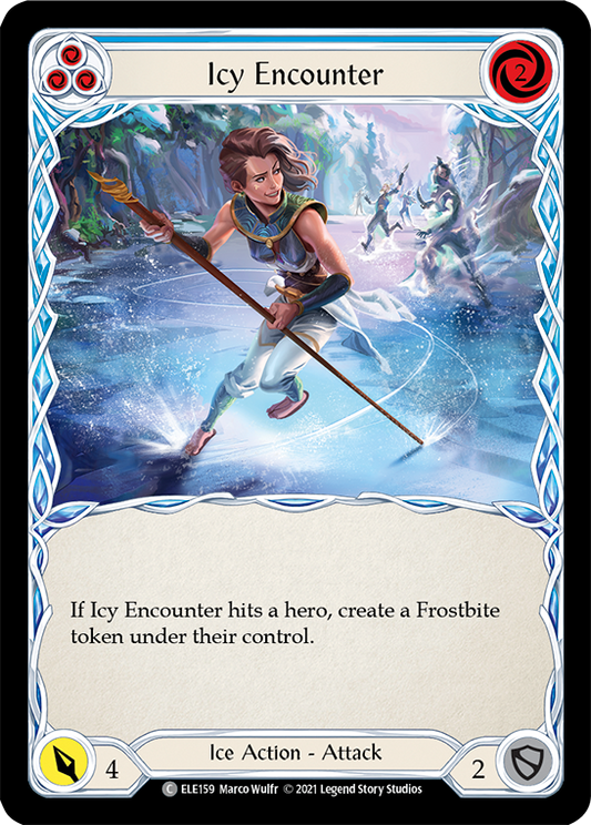 Icy Encounter (Blue) [ELE159] Unlimited Edition Rainbow Foil, Tales of Aria, Common, ELE159