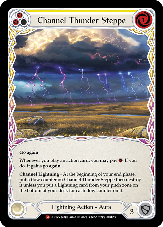 Channel Thunder Steppe [ELE175] 1st Edition Rainbow Foil, Tales of Aria, Majestic, ELE175