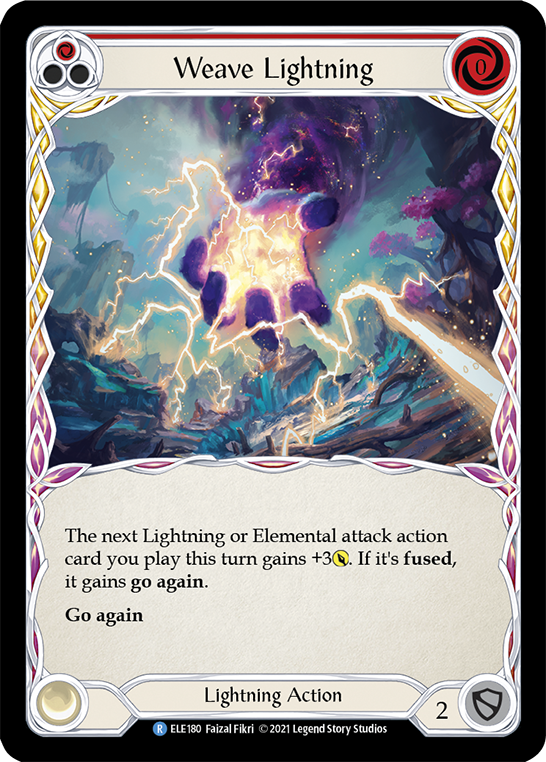 Weave Lightning (Red) [ELE180] Unlimited Edition Rainbow Foil, Tales of Aria, Rare, ELE180