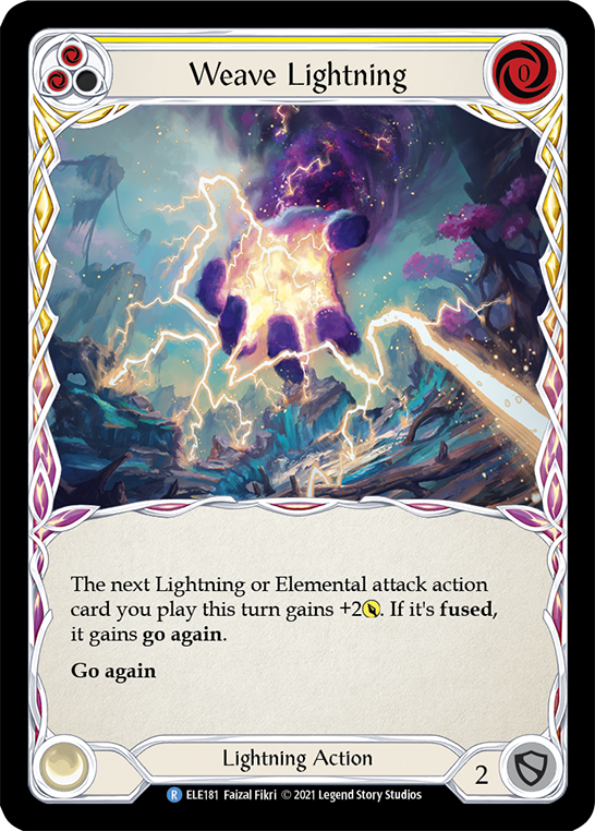 Weave Lightning (Yellow) [ELE181] Unlimited Edition Rainbow Foil, Tales of Aria, Rare, ELE181