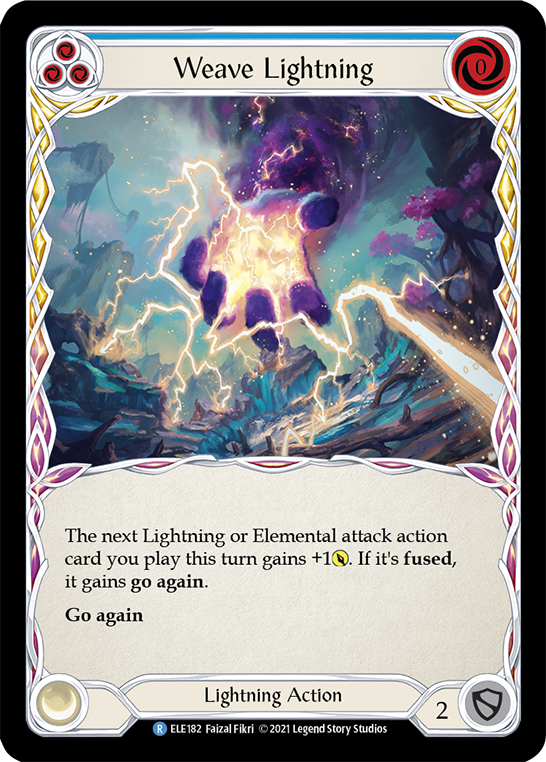 Weave Lightning (Blue) [ELE182] Unlimited Edition Rainbow Foil, Tales of Aria, Rare, ELE182