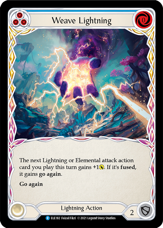 Weave Lightning (Blue) [ELE182] 1st Edition Normal, Tales of Aria, Rare, ELE182