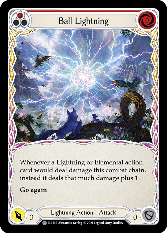 Ball Lightning (Red) [ELE186] 1st Edition Rainbow Foil, Tales of Aria, Common, ELE186