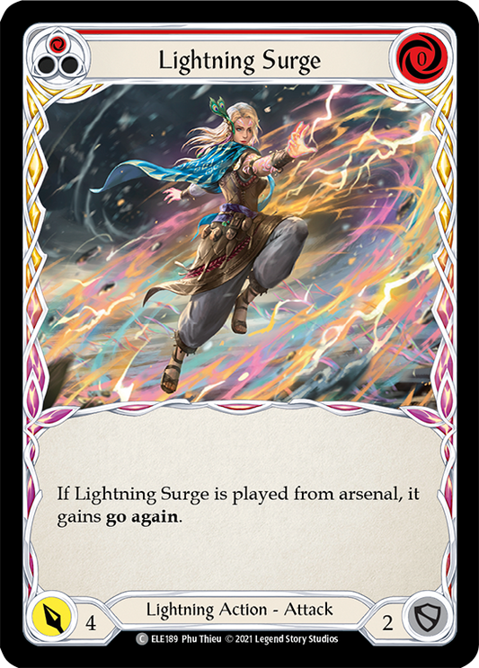 Lightning Surge (Red) [ELE189] Unlimited Edition Rainbow Foil, Tales of Aria, Common, ELE189