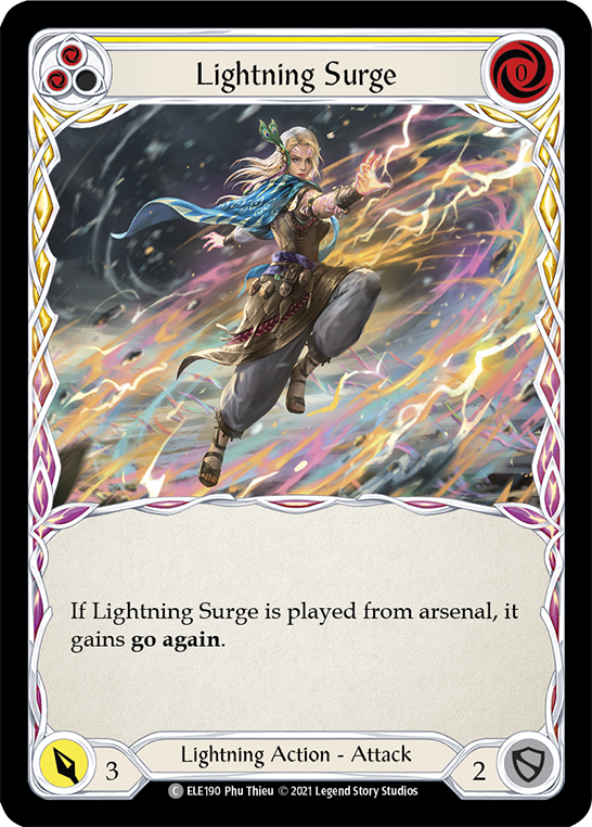 Lightning Surge (Yellow) [ELE190] Unlimited Edition Rainbow Foil, Tales of Aria, Common, ELE190