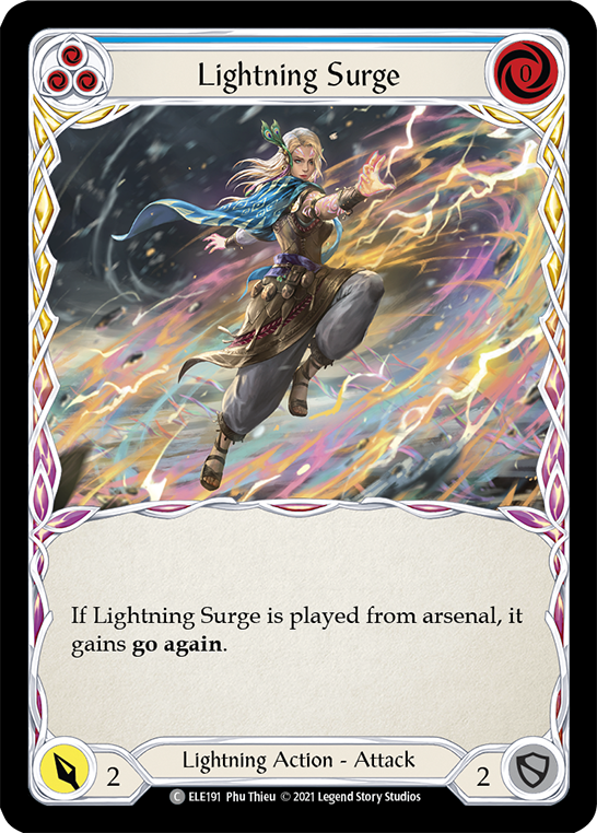 Lightning Surge (Blue) [ELE191] Unlimited Edition Rainbow Foil, Tales of Aria, Common, ELE191