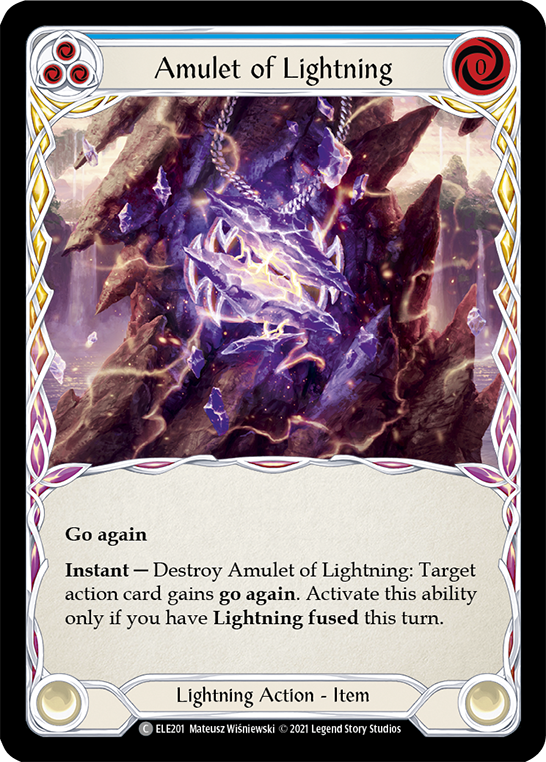 Amulet of Lightning [ELE201] 1st Edition Rainbow Foil, Tales of Aria, Common, ELE201