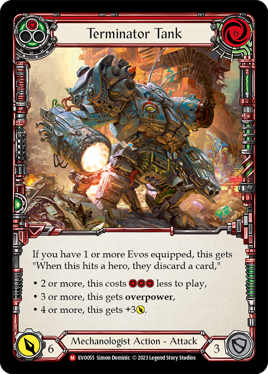 Terminator Tank (Extended Art) [EVO055] Rainbow Foil, Bright Lights, Majestic, EVO055