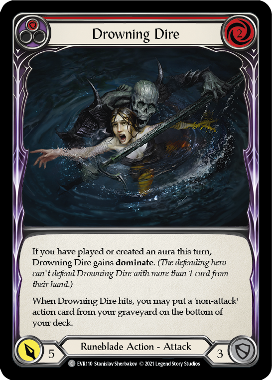 Drowning Dire (Red) [EVR110] 1st Edition Normal, Everfest, Common, EVR110