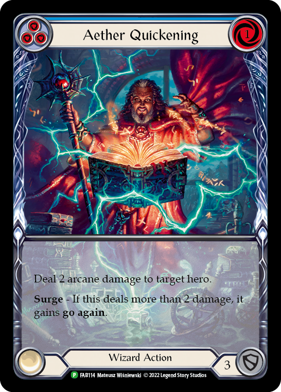 Aether Quickening (Blue) - FAB114 [FAB114] Rainbow Foil, Flesh and Blood: Promo Cards, Promo, FAB114