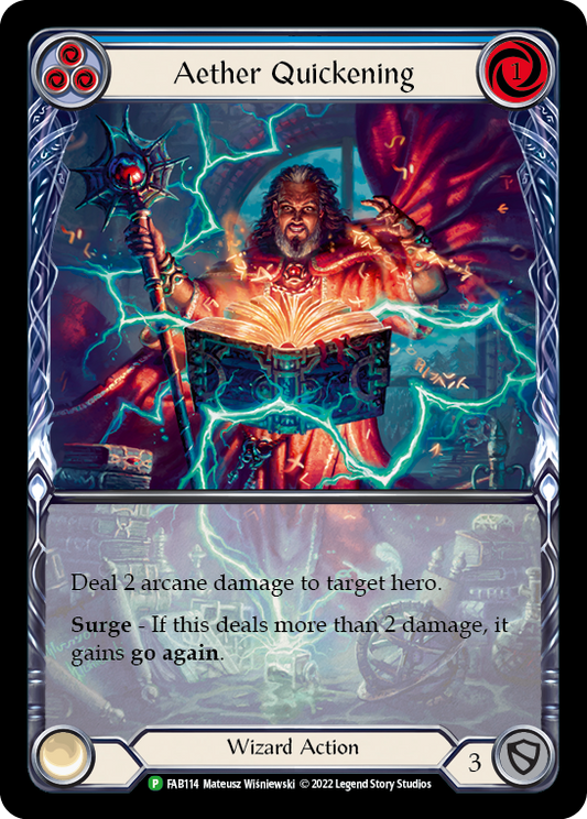 Aether Quickening (Blue) - FAB114 [FAB114] Rainbow Foil, Flesh and Blood: Promo Cards, Promo, FAB114