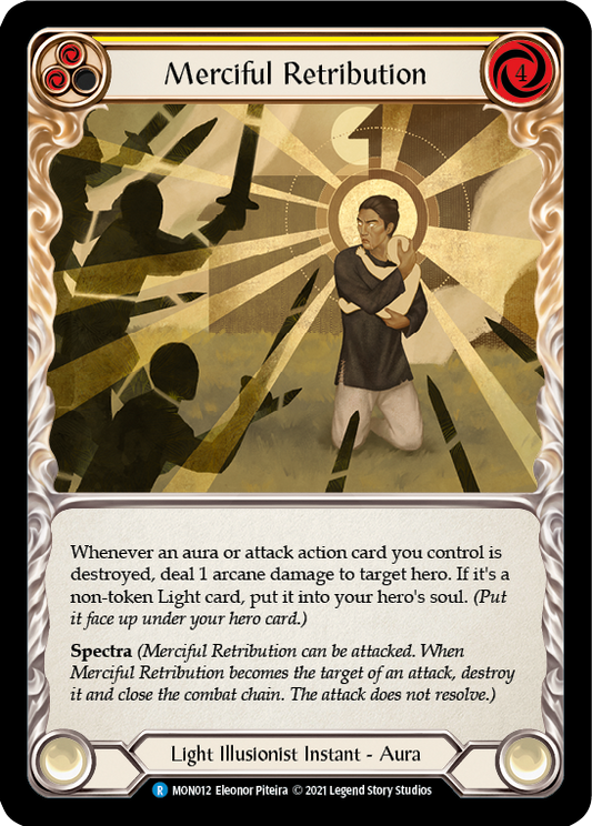 Merciful Retribution [MON012] Unlimited Edition Rainbow Foil, Monarch, Rare, MON012