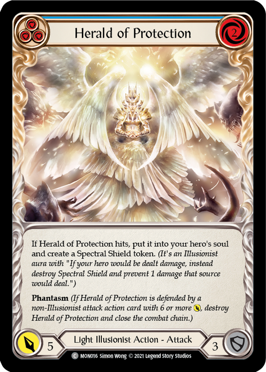 Herald of Protection (Blue) [MON016] 1st Edition Normal, Monarch, Common, MON016