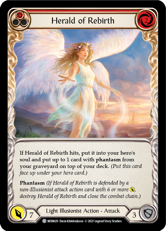 Herald of Rebirth (Red) [MON020] Unlimited Edition Rainbow Foil, Monarch, Common, MON020