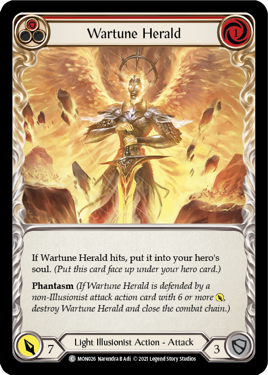 Wartune Herald (Red) [MON026] Unlimited Edition Rainbow Foil, Monarch, Common, MON026