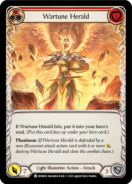 Wartune Herald (Red) [MON026] Unlimited Edition Rainbow Foil, Monarch, Common, MON026