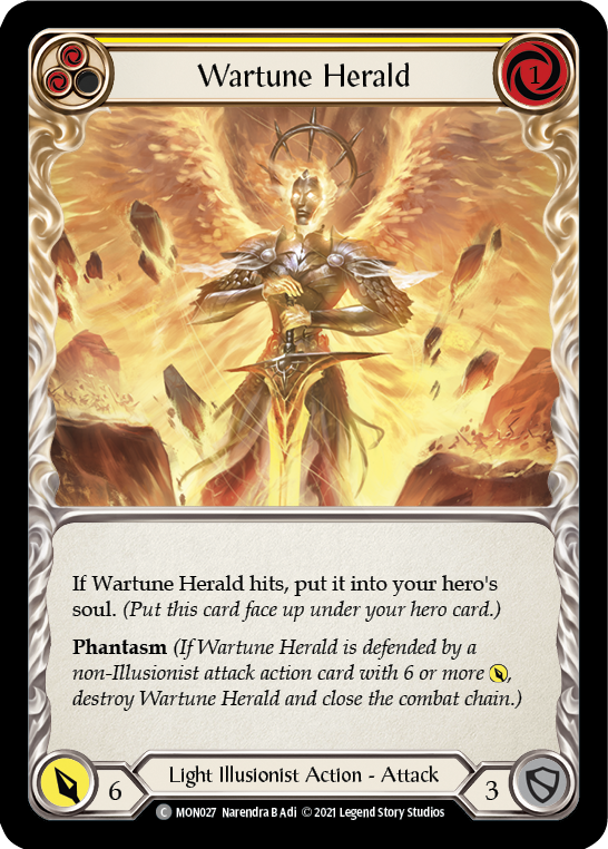 Wartune Herald (Yellow) [MON027] Unlimited Edition Rainbow Foil, Monarch, Common, MON027