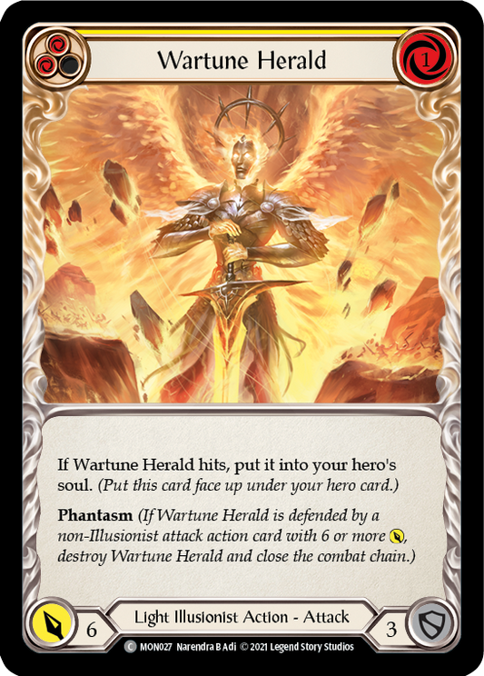 Wartune Herald (Yellow) [MON027] Unlimited Edition Rainbow Foil, Monarch, Common, MON027