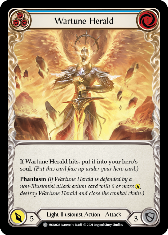 Wartune Herald (Blue) [MON028] Unlimited Edition Rainbow Foil, Monarch, Common, MON028