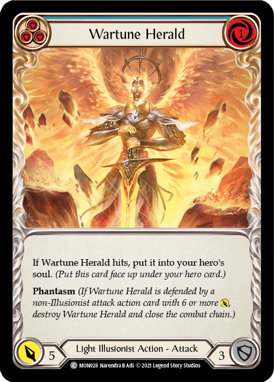 Wartune Herald (Blue) [MON028] Unlimited Edition Rainbow Foil, Monarch, Common, MON028