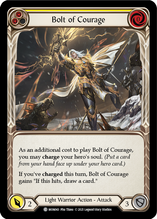 Bolt of Courage (Yellow) [MON043] Unlimited Edition Normal, Monarch, Common, MON043