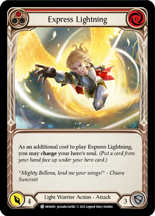 Express Lightning (Red) [MON051] Unlimited Edition Rainbow Foil, Monarch, Common, MON051