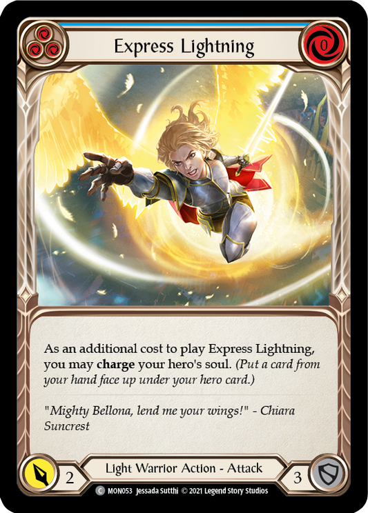 Express Lightning (Blue) [MON053] Unlimited Edition Rainbow Foil, Monarch, Common, MON053