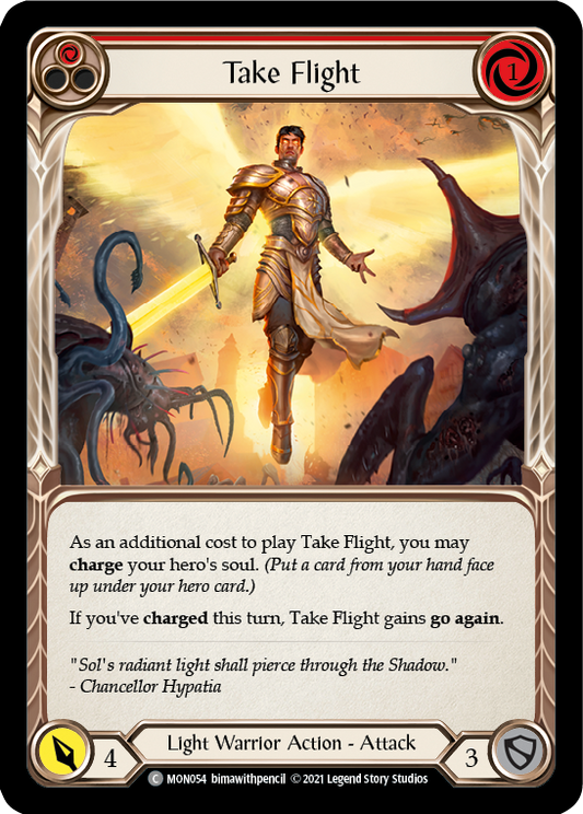 Take Flight (Red) [MON054] Unlimited Edition Rainbow Foil, Monarch, Common, MON054