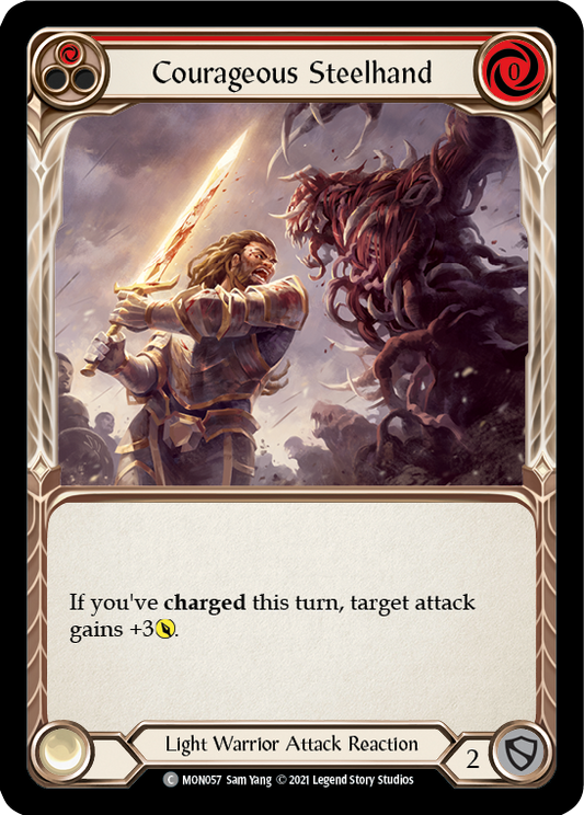 Courageous Steelhand (Red) [MON057] 1st Edition Normal, Monarch, Common, MON057