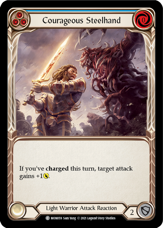 Courageous Steelhand (Blue) [MON059] Unlimited Edition Normal, Monarch, Common, MON059