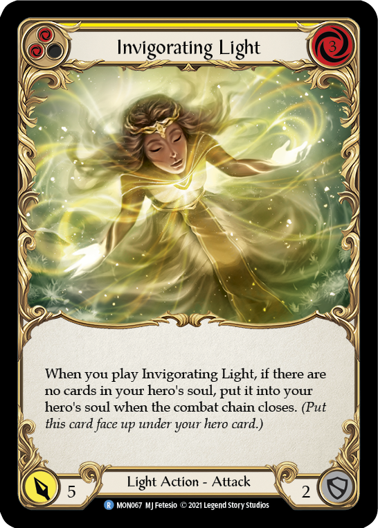 Invigorating Light (Yellow) [MON067] Unlimited Edition Rainbow Foil, Monarch, Rare, MON067