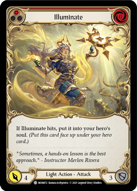 Illuminate (Red) [MON072] Unlimited Edition Rainbow Foil, Monarch, Common, MON072