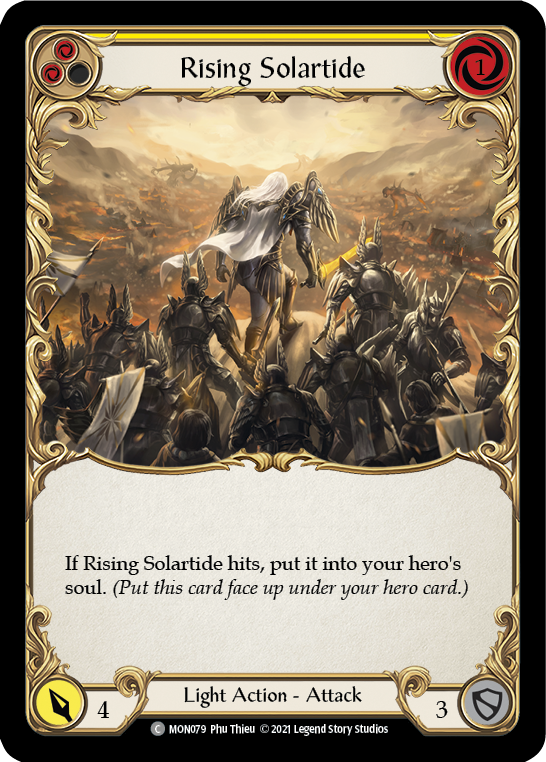 Rising Solartide (Yellow) [MON079] Unlimited Edition Rainbow Foil, Monarch, Common, MON079