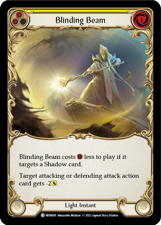 Blinding Beam (Yellow) [MON085] Unlimited Edition Rainbow Foil, Monarch, Common, MON085