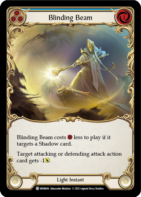 Blinding Beam (Blue) [MON086] Unlimited Edition Rainbow Foil, Monarch, Common, MON086