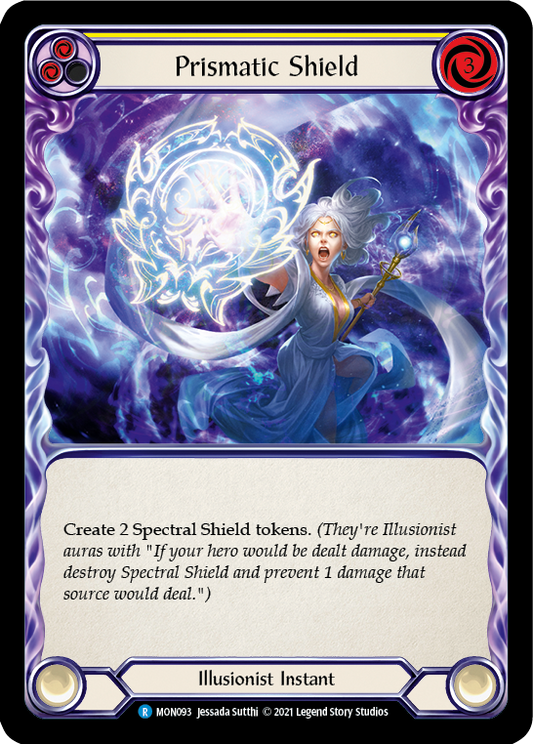 Prismatic Shield (Yellow) [MON093] Unlimited Edition Rainbow Foil, Monarch, Rare, MON093