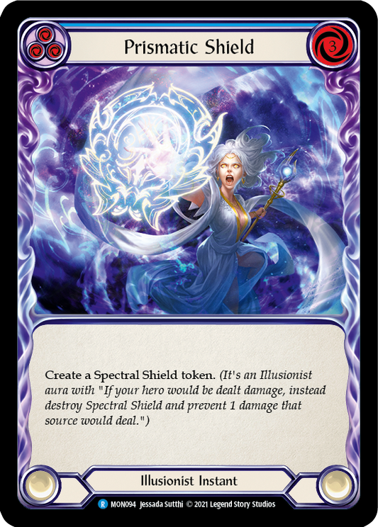 Prismatic Shield (Blue) [MON094] Unlimited Edition Rainbow Foil, Monarch, Rare, MON094